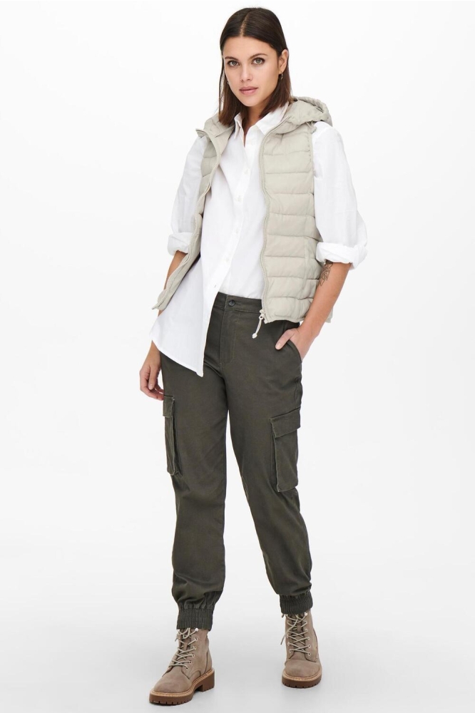 ONLNEWTAHOE HOOD WAISTCOAT OTW NOOS 15205760 Pumice Stone
